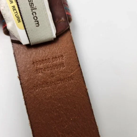 Fossil Belt Womens S Brown Southwest Embroidered Boho Western Cowgirl Rustic - Picture 6 of 10